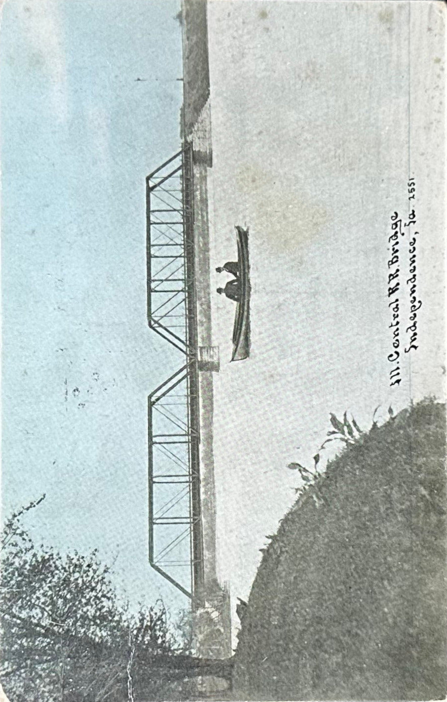 Central RR Bridge - Independence, IA - 1908 Postcard
