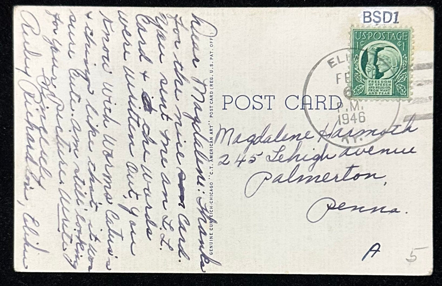 Burnside Bridge across Cumberland River - Kentucky - 1940s Linen Postcard