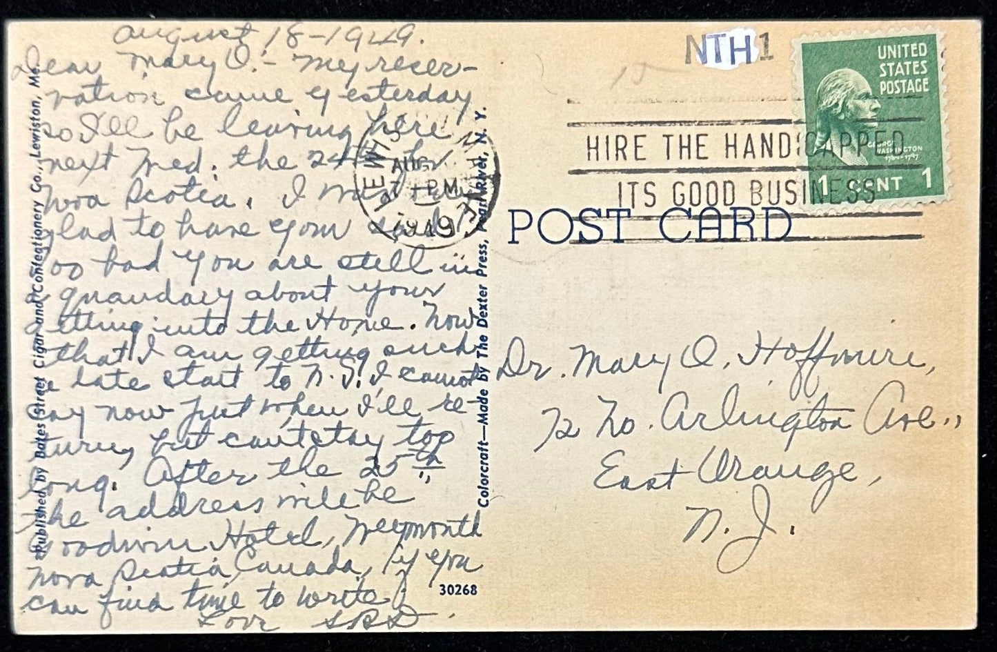 The North Bridge over Androscoggin River - Lewiston and Auburn, Maine - 1919 Linen Postcard