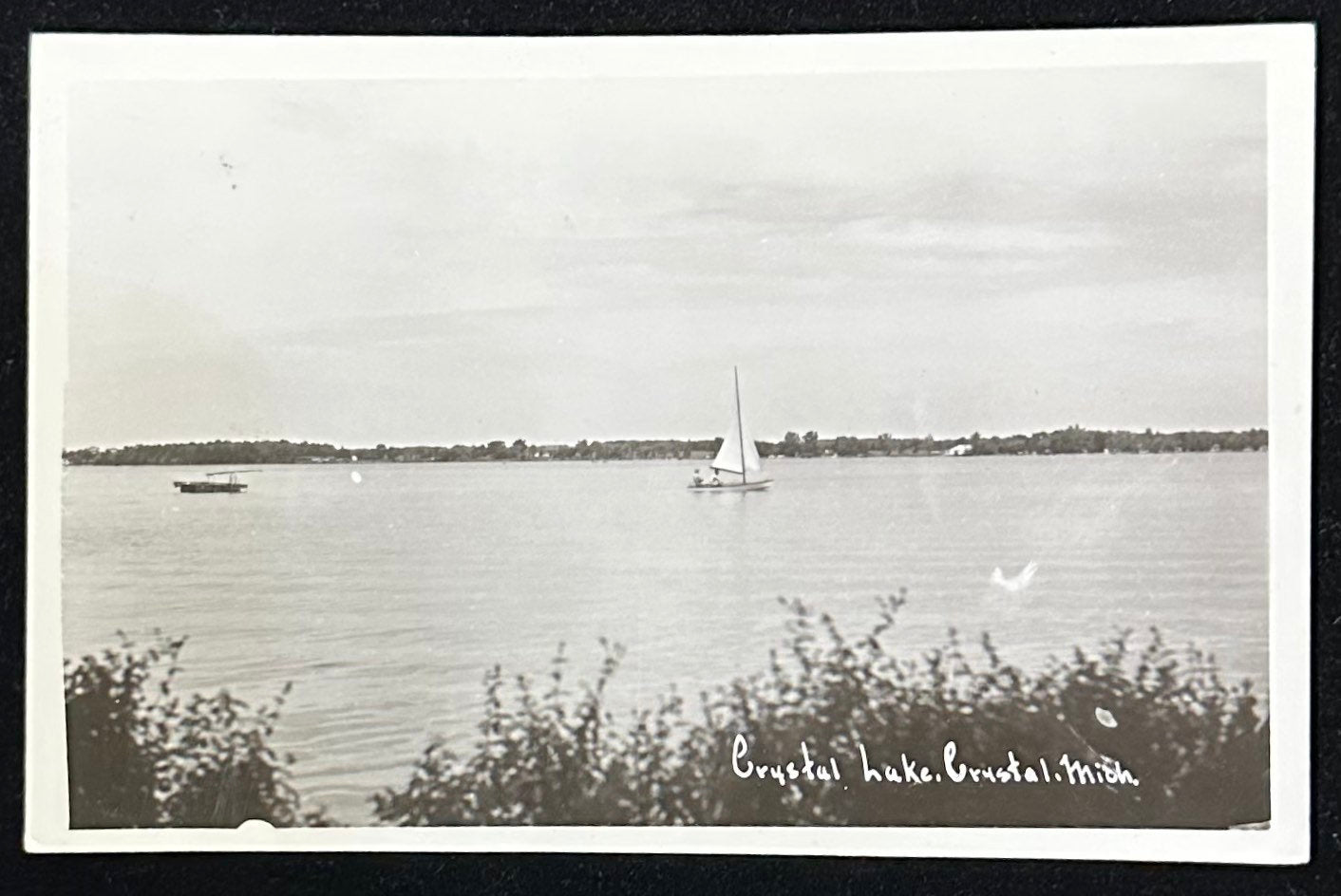 Crystal Lake, Crystal, Michigan - Vintage Postcard