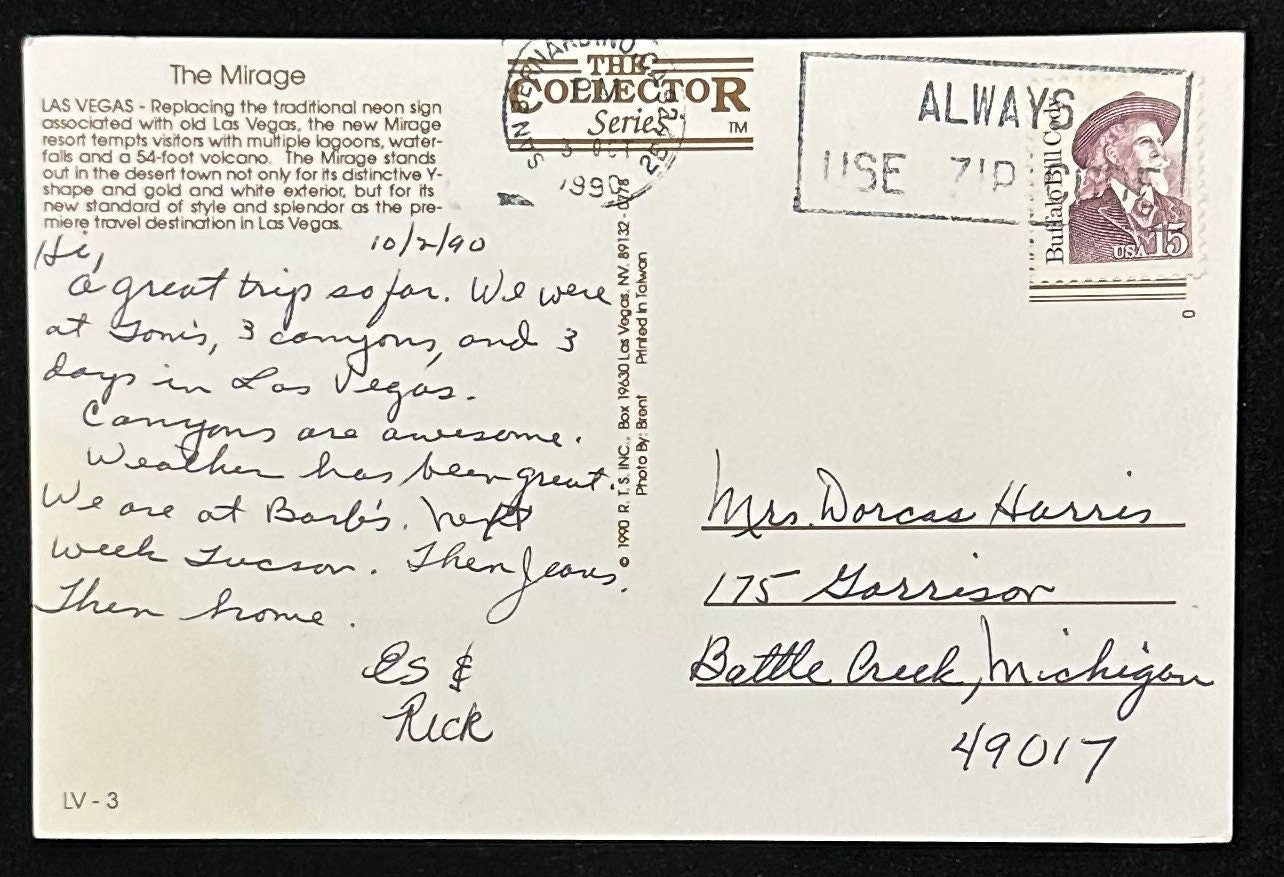 The Mirage - Las Vegas, California - Vintage Postcard