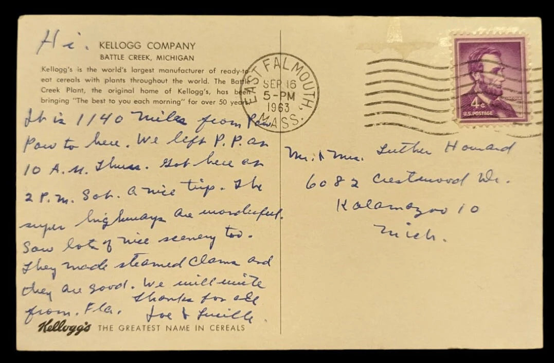 Kellogg Company, Battle Creek, Michigan - Vintage Postcard