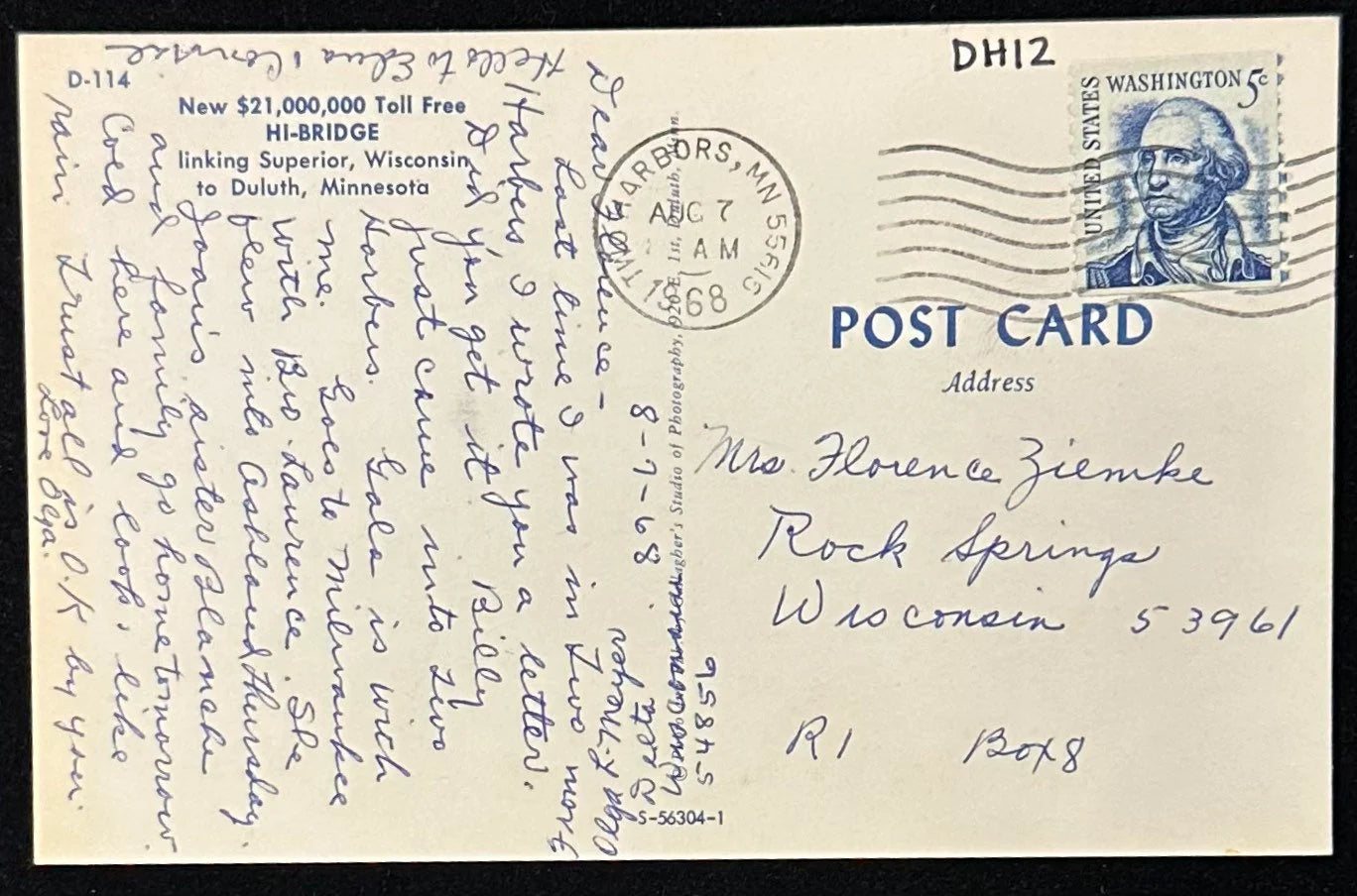 New Hi Bridge linking Superior, Wisconsin to Duluth, Minnesota - Vintage Postcard