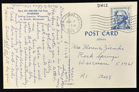 New Hi Bridge linking Superior, Wisconsin to Duluth, Minnesota - Vintage Postcard