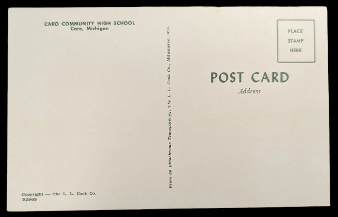 Caro Community High School, Caro, Michigan - Vintage Postcard