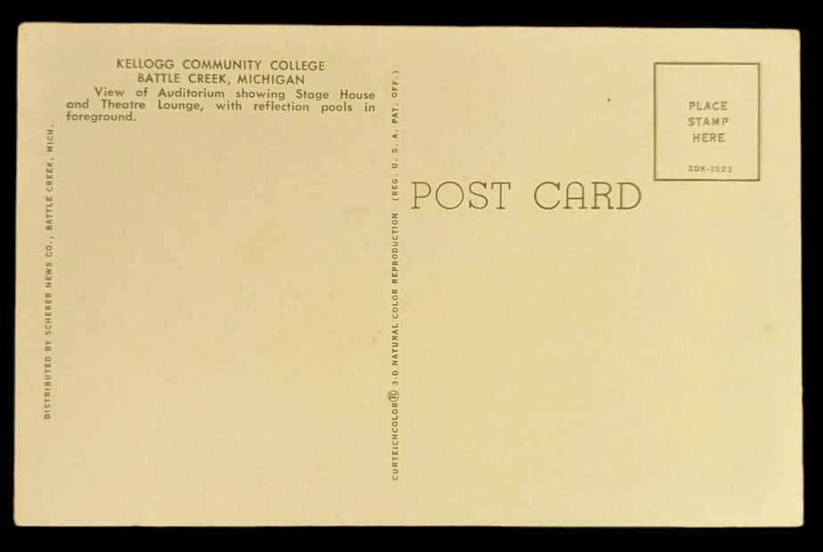 Kellogg Community College, Battle Creek, Michigan - Vintage Postcard