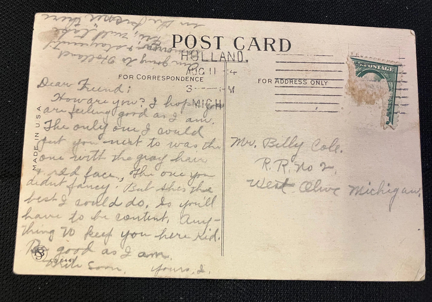 I Should Worry If you Don’t Write Not this Chicken - Funny Vintage Postcard