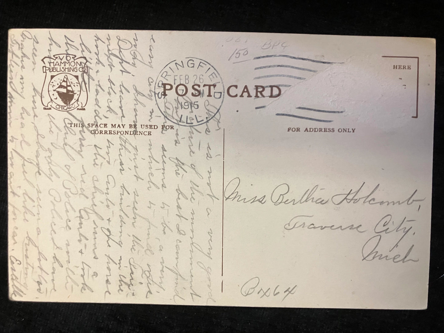 Lincoln Monument, Oakridge Cemetery, Springfield, Illinois - No. 907 V. O. Hammon Pub. Co., Chicago - Vintage Postcard