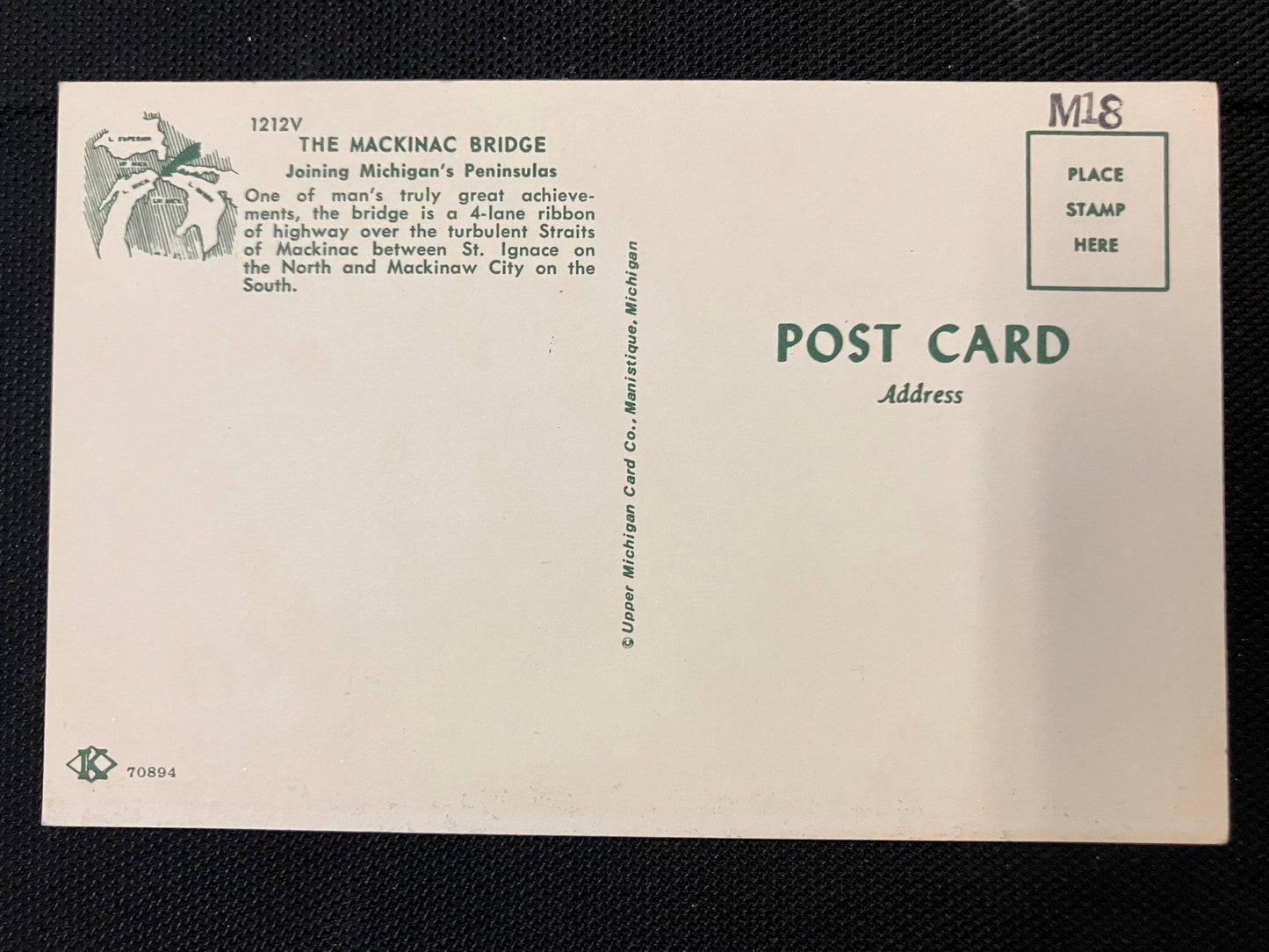 The Mackinac Bridge - Vintage Postcard