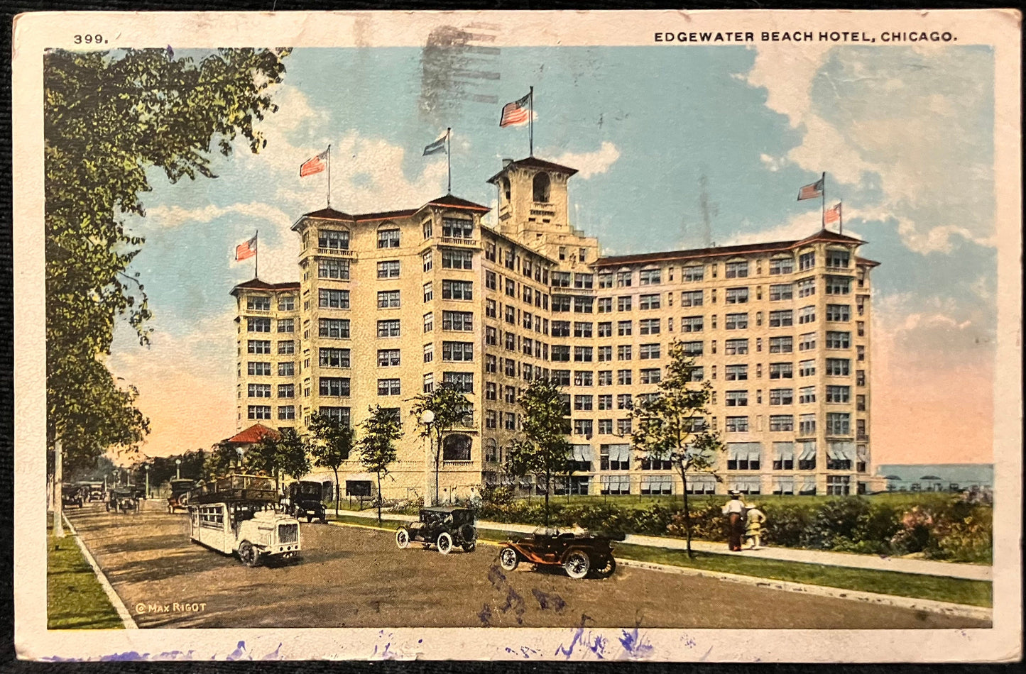 Edgewater Beach Hotel - Chicago, Illinois - Copr. Detroit Publishing Co. - 1920 Postcard