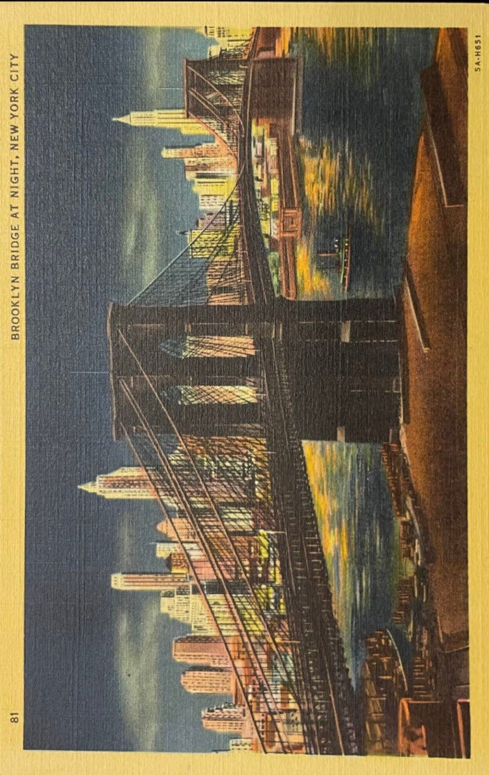 Brooklyn Bridge at Night - New York City - Digital Print Download