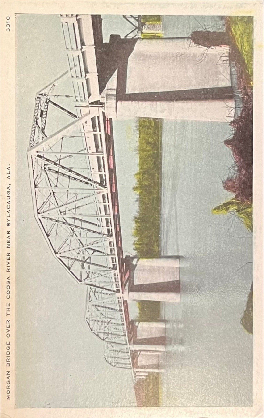 Morgan Bridge, Over Coosa River near Sylacauga, Alabama - Vintage Postcard