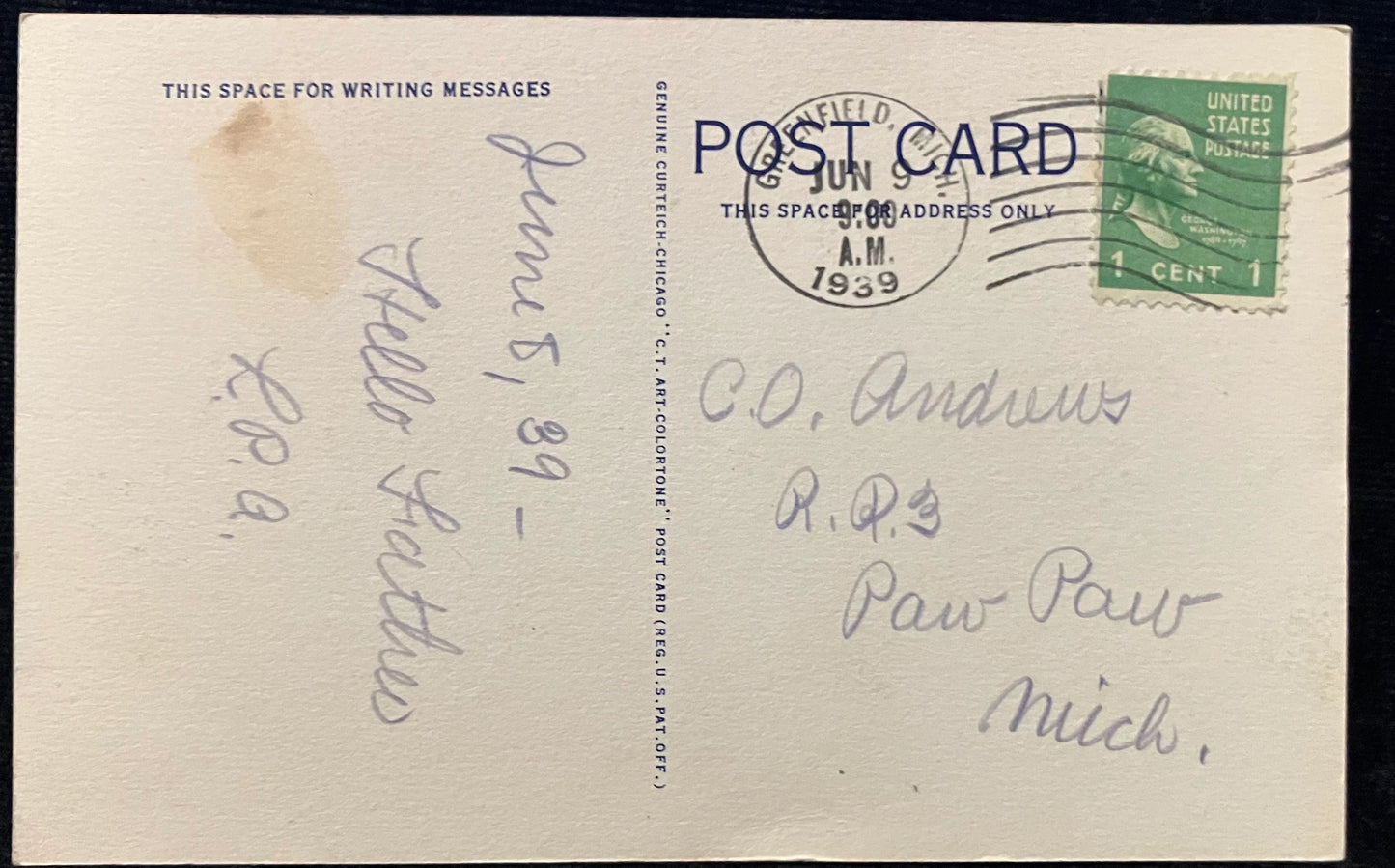Chapel of Martha-Mary, Greenfield Village, Dearborn, Michigan - Vintage Postcard