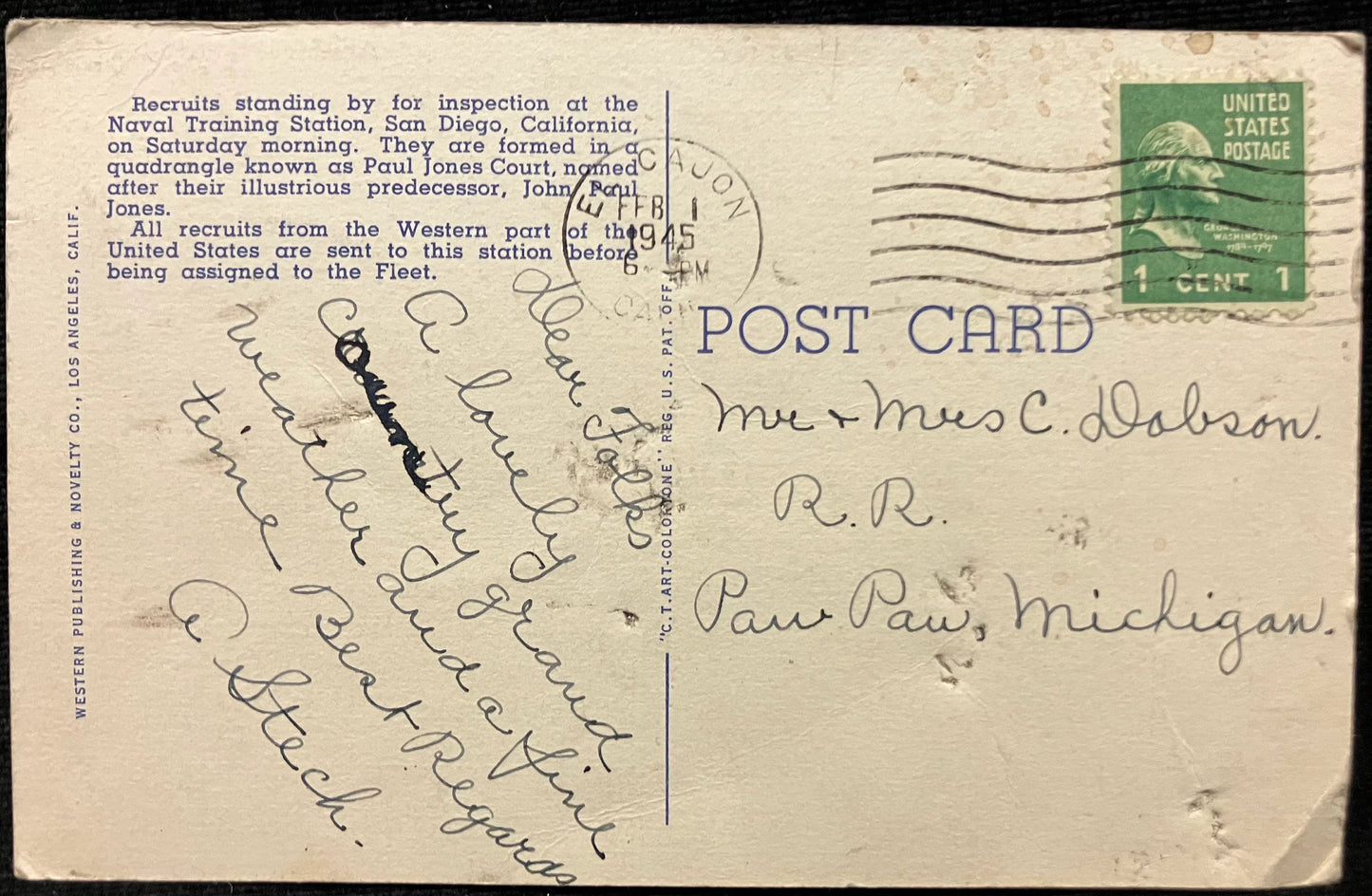 U.S. Naval Training Station, San Diego, California - Vintage Postcard