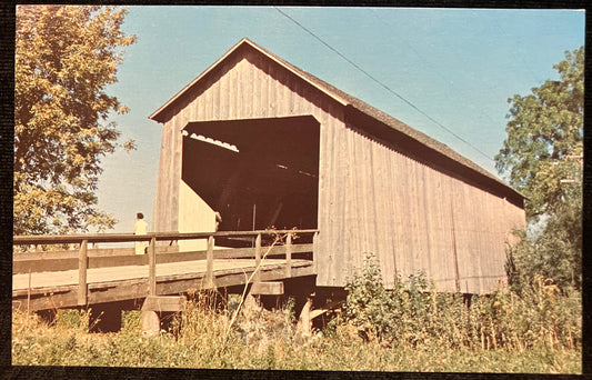 Gallon House Covered Bridge - Oregon - Color by John McNamara - Vintage Postcard