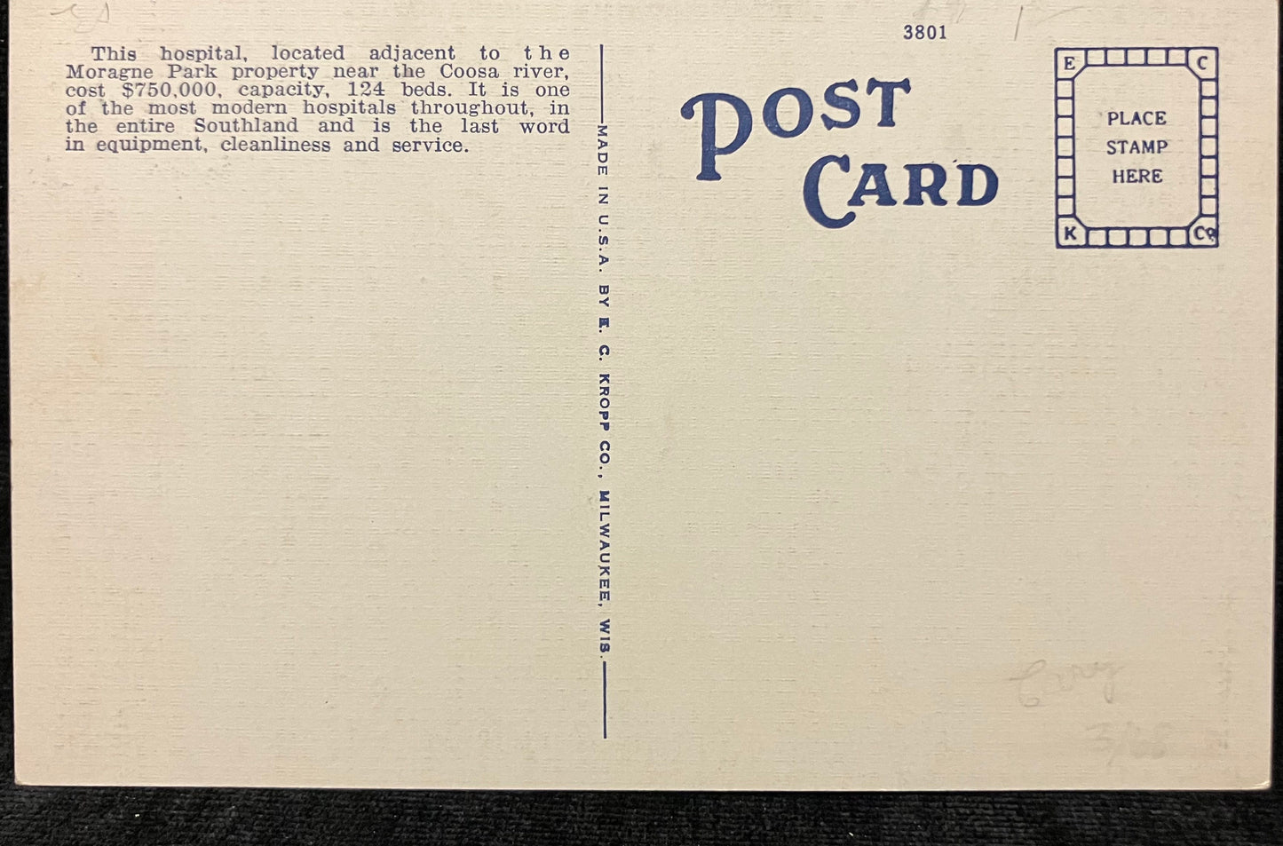 Holy Name of Jesus Hospital - Gadsden, Alabama - Vintage Postcard