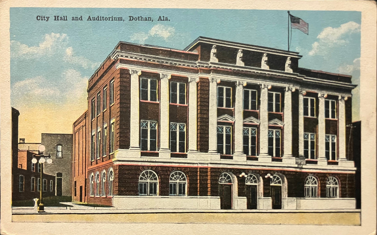 City Hall - Auditorium - Dothan, Alabama - Vintage Postcard