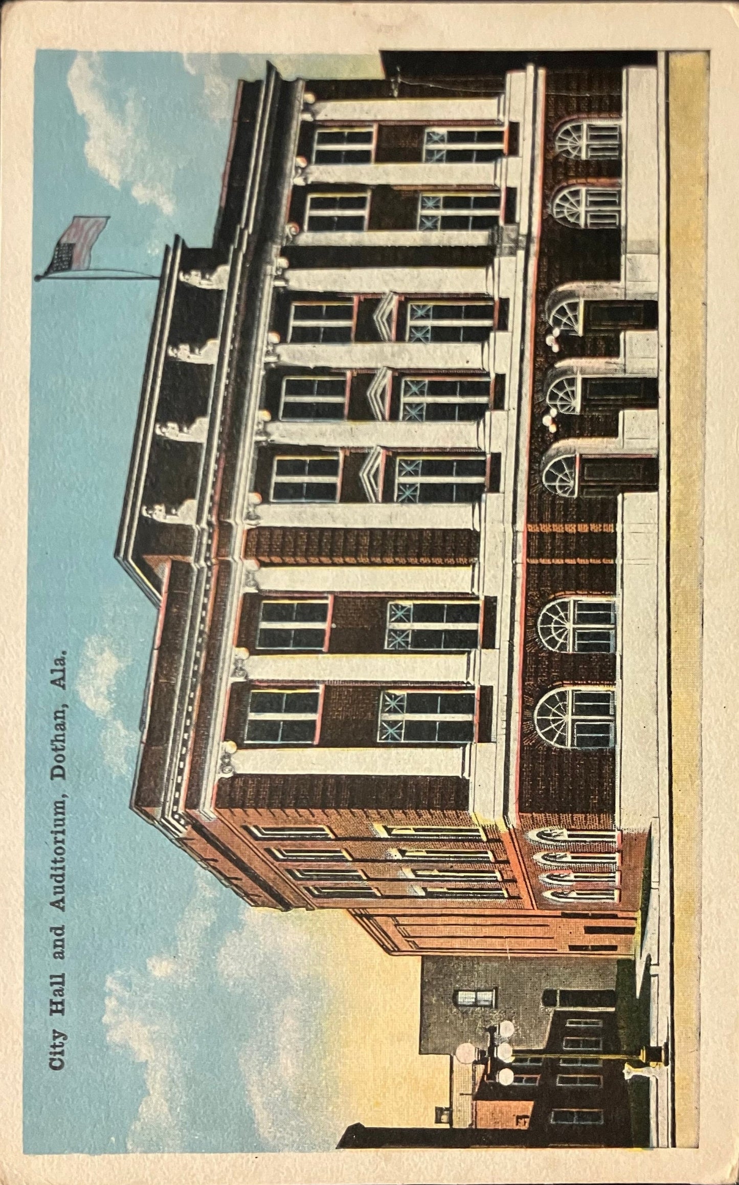 City Hall - Auditorium - Dothan, Alabama - Vintage Postcard
