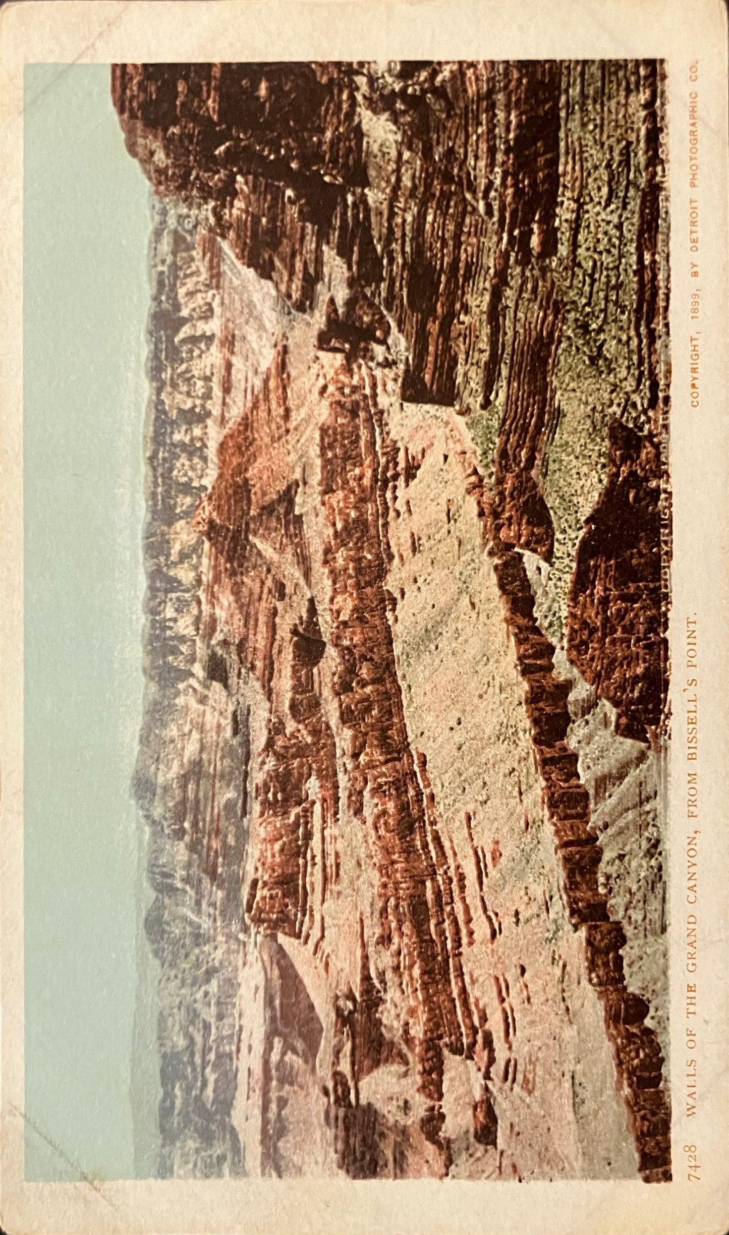 Walls of the Grand Canyon - From Bissell’s Point - Copyright 1899 - Detroit Photographic Co. - Vintage Postcard