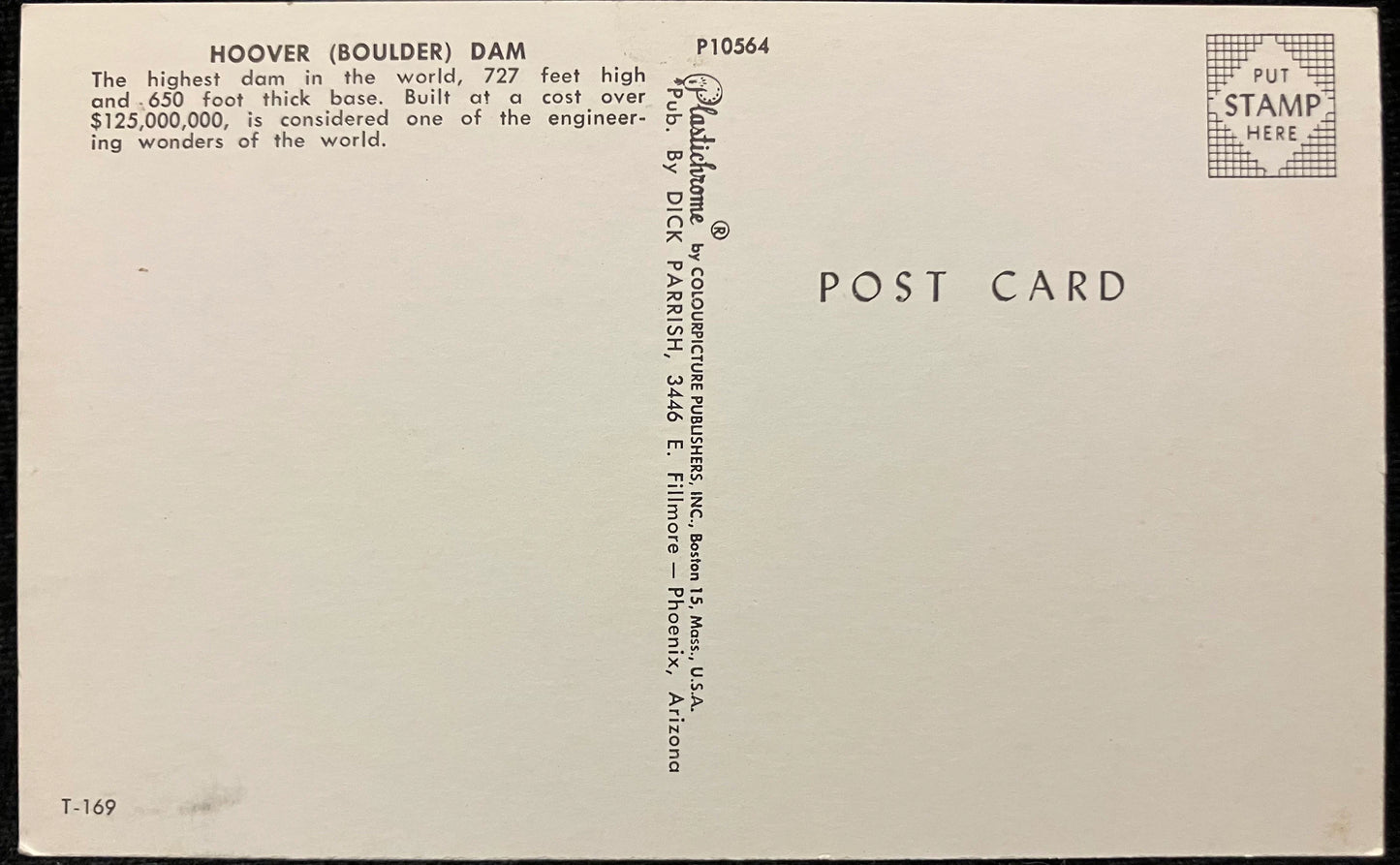 Hoover (Boulder) Dam - Nevada - Vintage Postcard