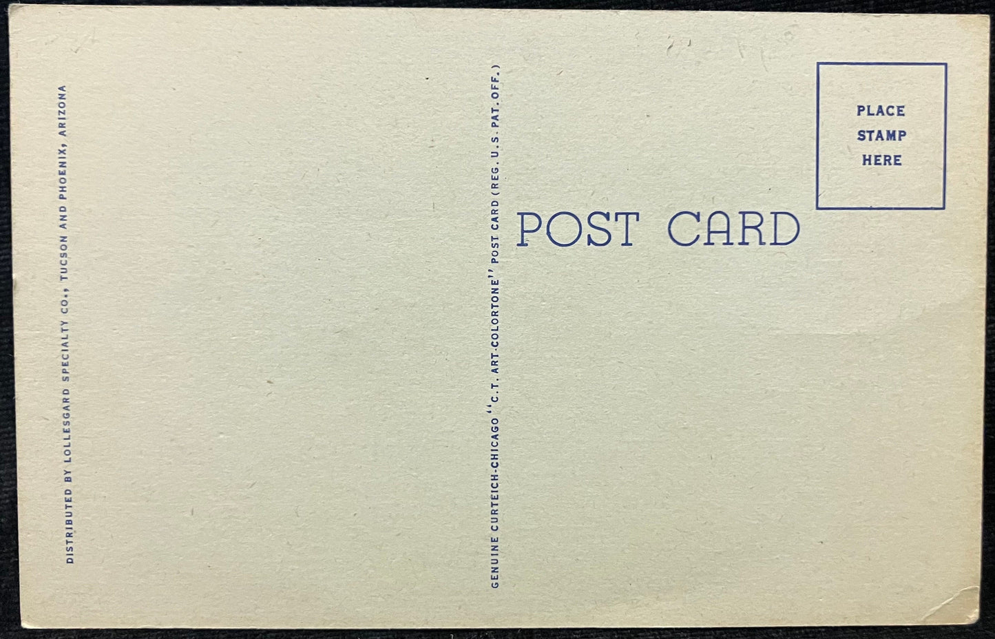 A Desert Road, Arizona - Copyright C. T. Co. - 1940s Linen Postcard