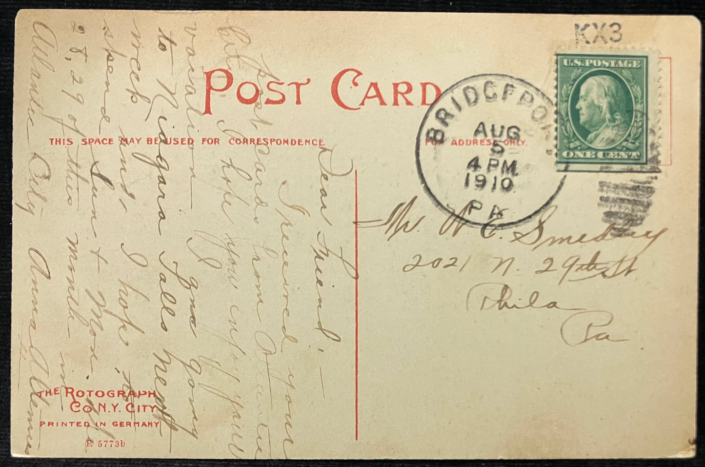 Bridge, Valley Forge, Pennsylvania - Vintage 1910 Postcard