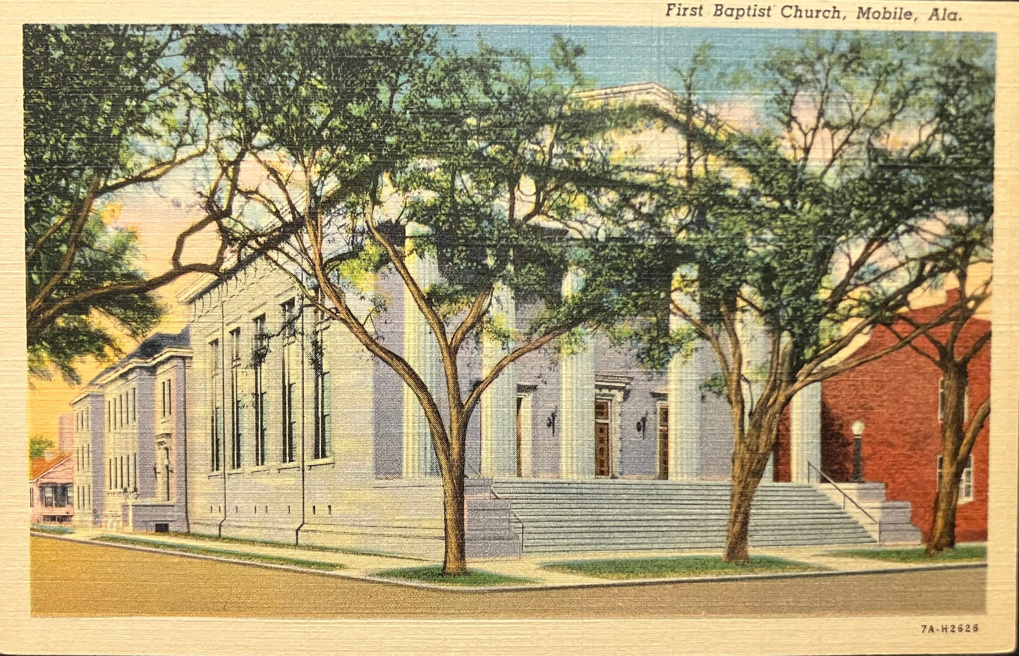 First Baptist Church, Mobile, Alabama - Vintage Postcard