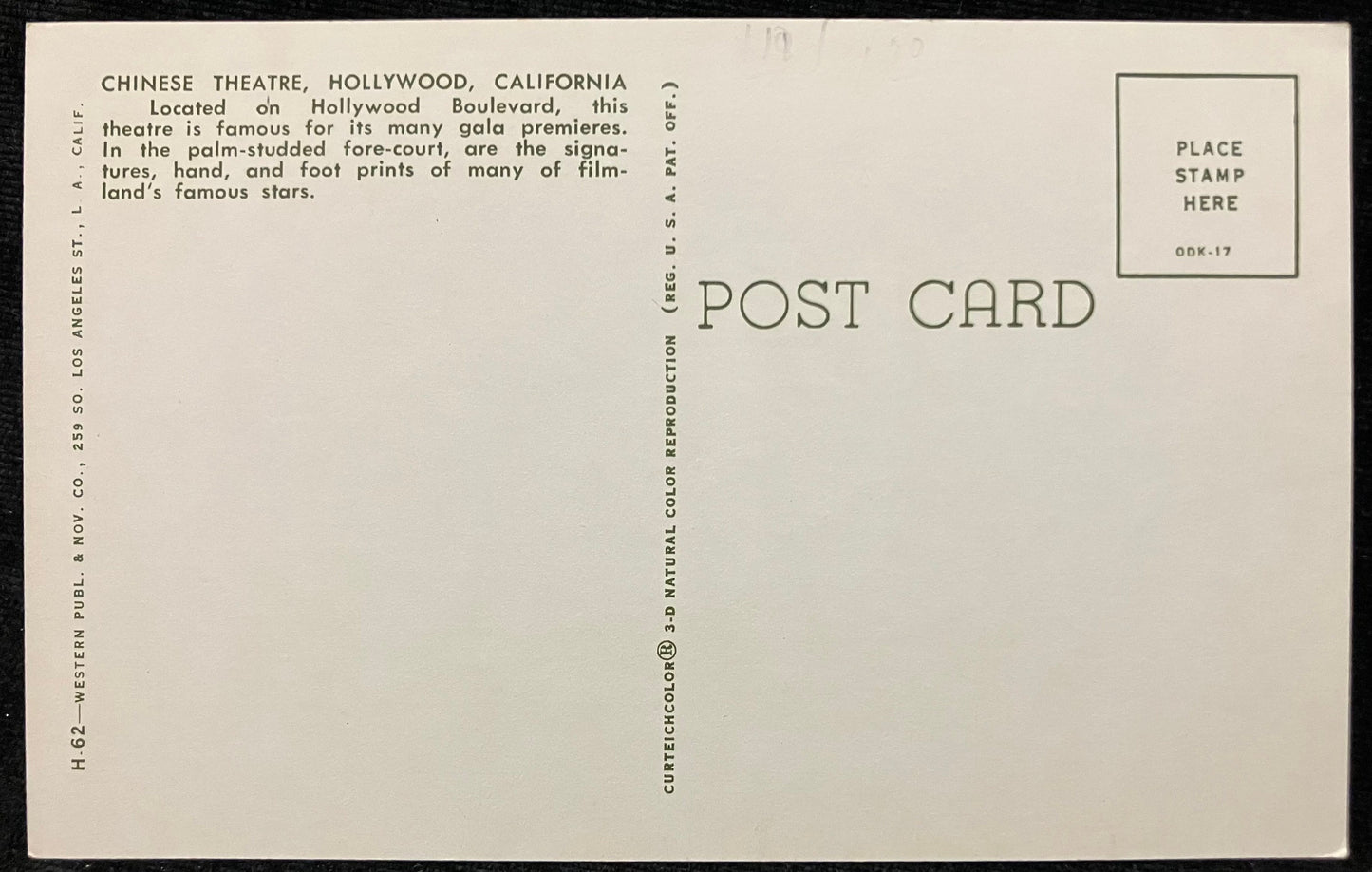 Gramman’s Chinese Hollywood - Vintage Postcard