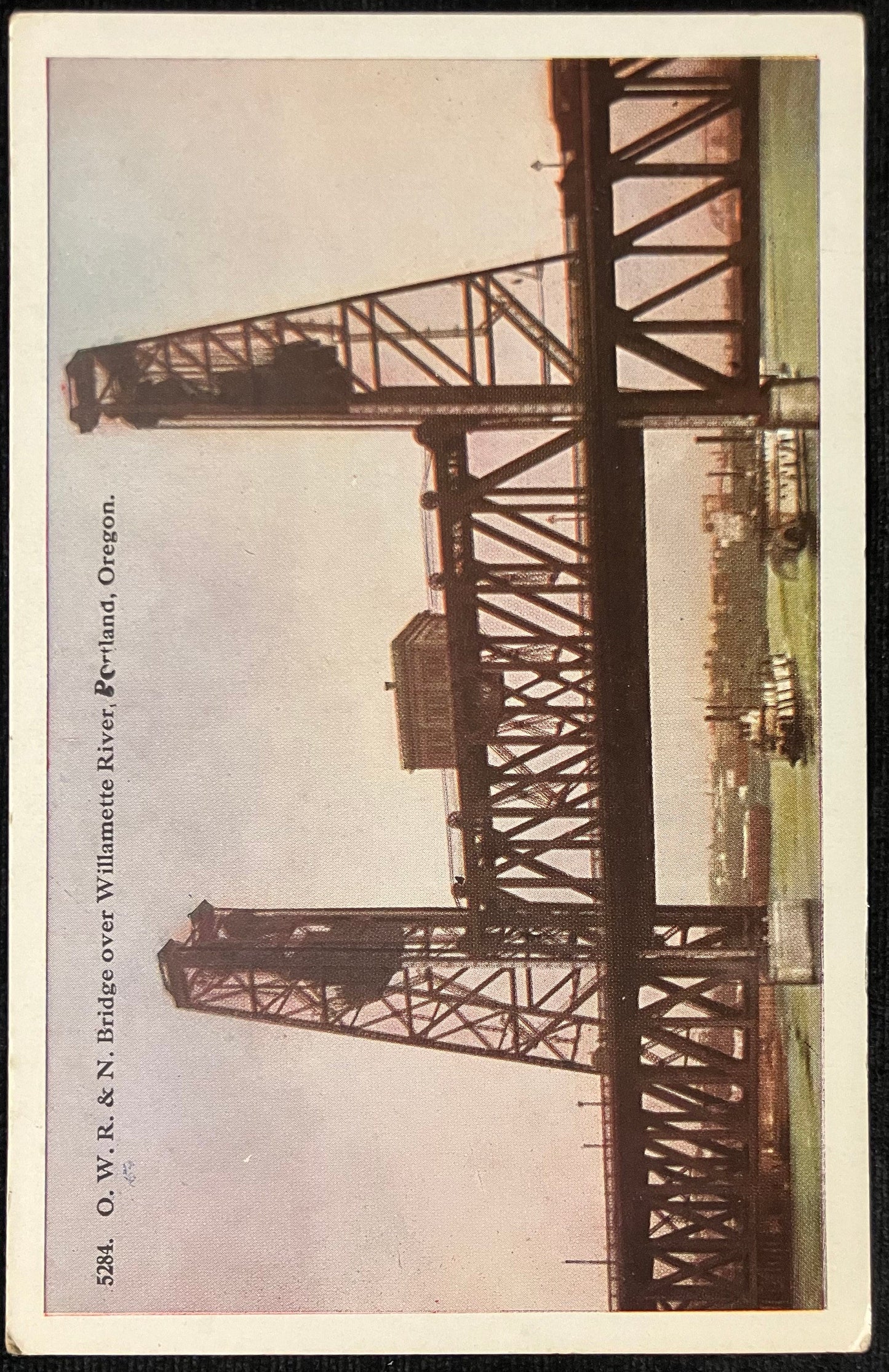 Bridge Over Willamette River, Portland, Oregon- Multnomah Falls, Showing Benson Foot Bridge - Vintage Postcard