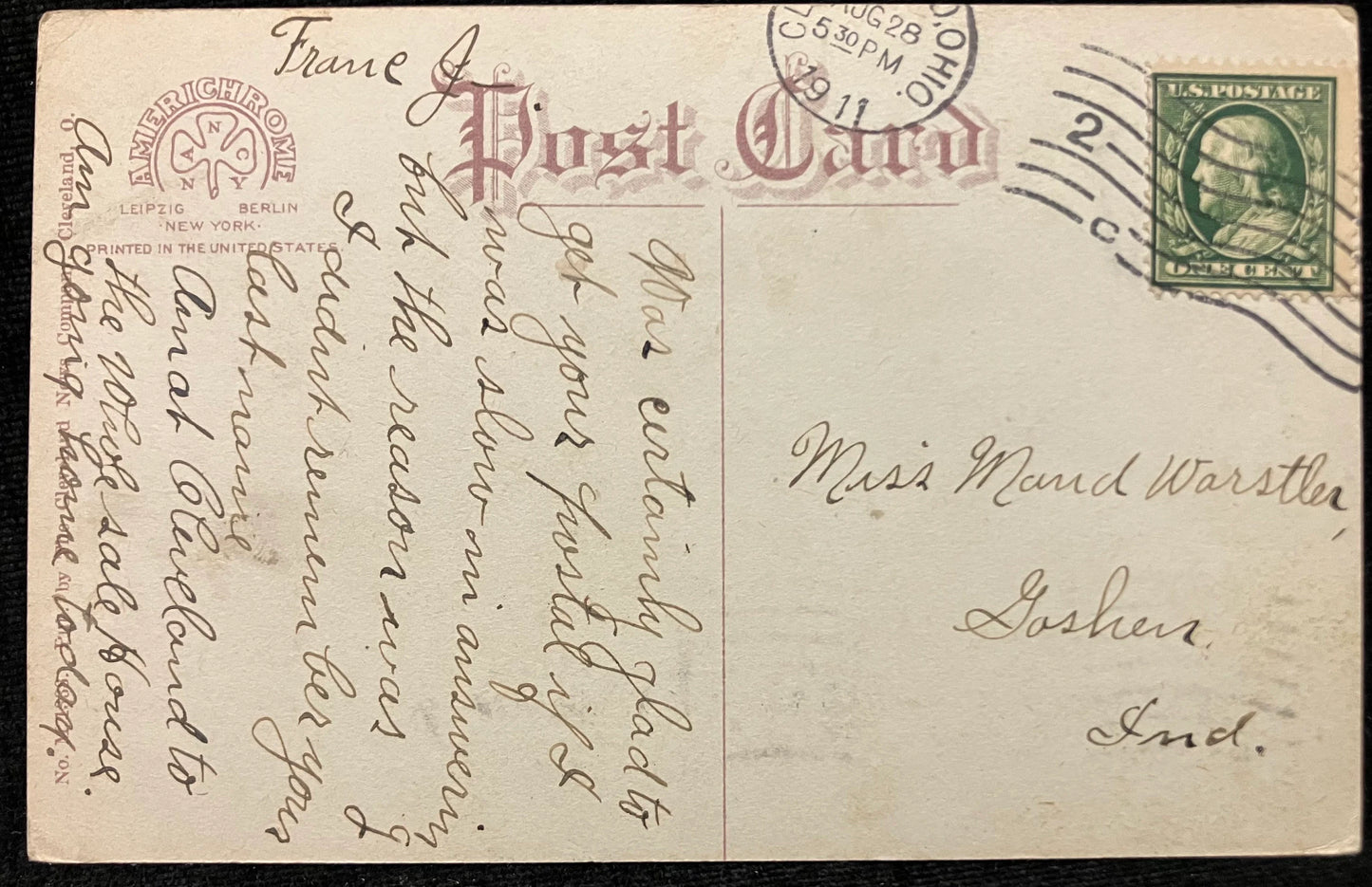 Chapel, College for Women, Western Reserve University, Cleveland, Ohio - Vintage Church Postcard