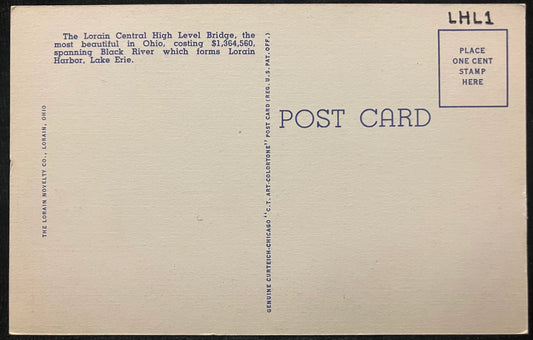 The Lorain Central High Level Bridge, Lorain, Ohio - Vintage Bridge Postcard