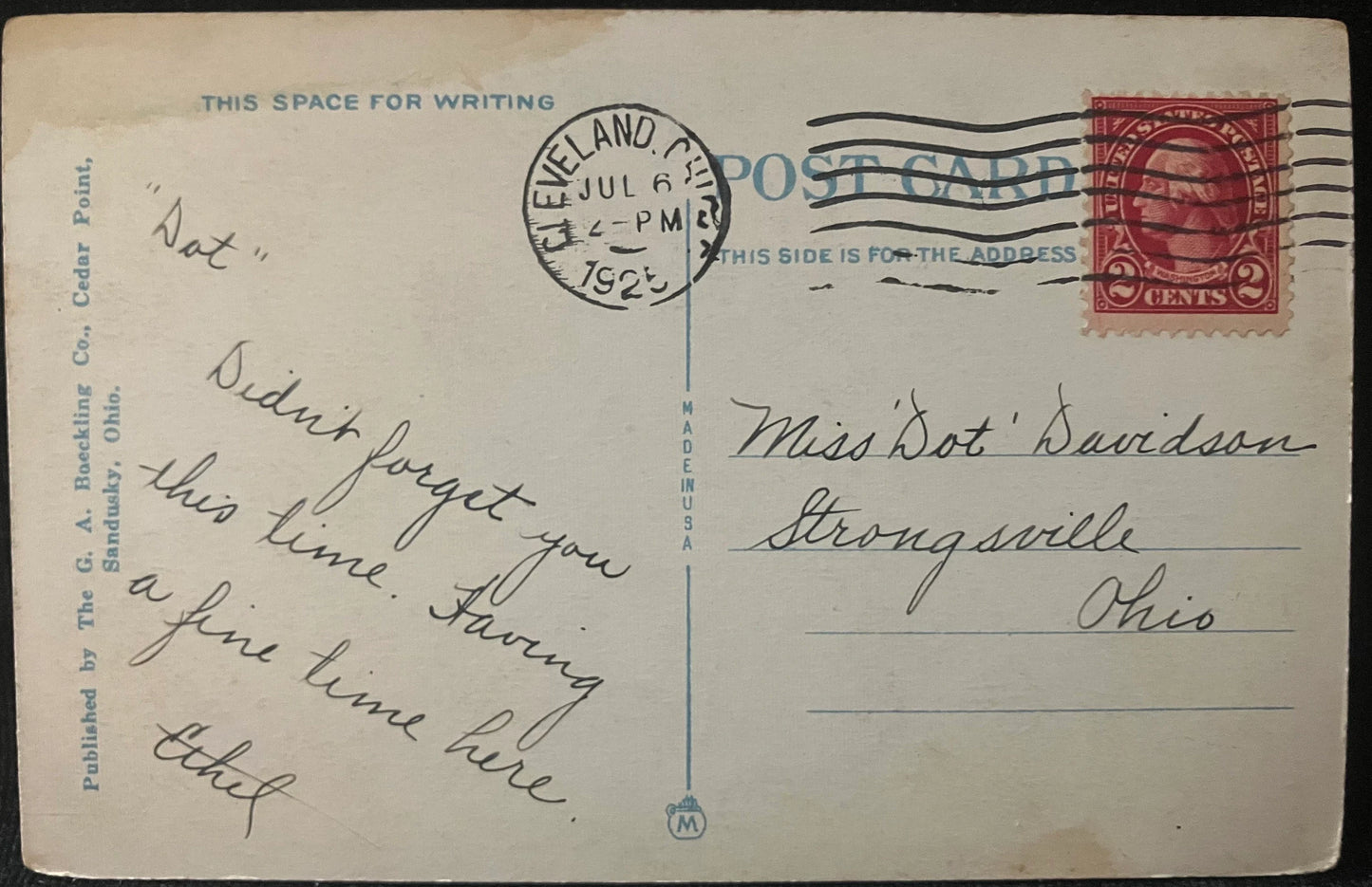 Entrance to Hotel The Cedars, Cedar Point-on-Lake Erie - Ohio - Vintage Hotel Postcard