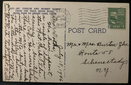 Mt. Ypsilon and Mummy Range, Colorado - Vintage Postcards