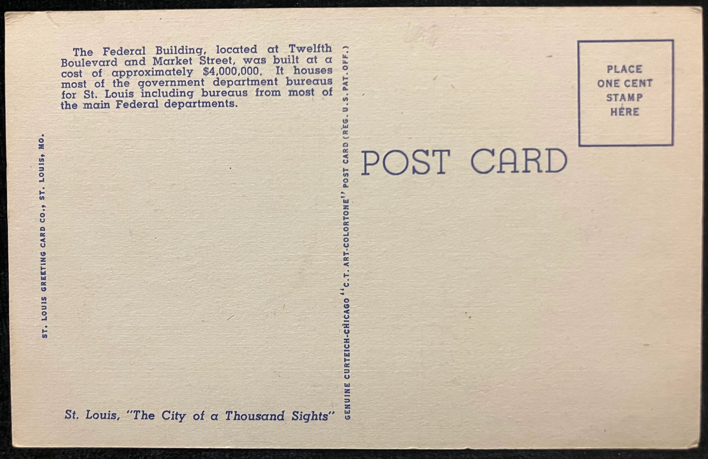 The Federal Building, St. Louis, Missouri - Vintage Postcard
