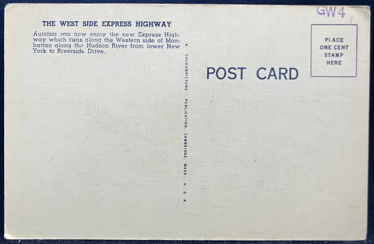 West Side Express Highway and George Washington Memorial Bridge, New York City - Vintage Postcard