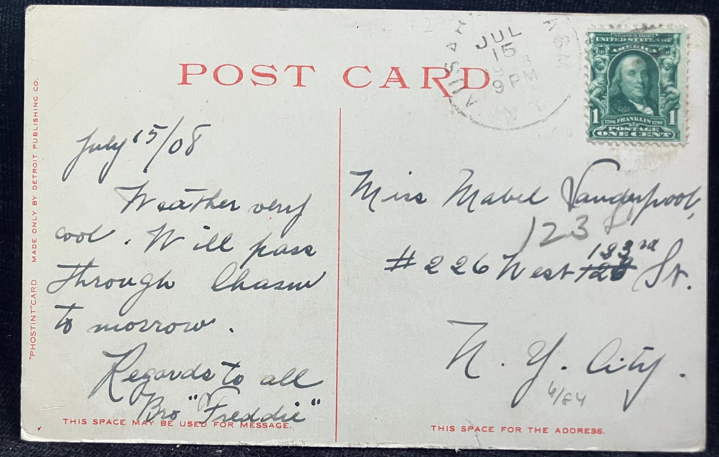 Elephant's Head - Ausable Chasm, New York - Vintage Postcard