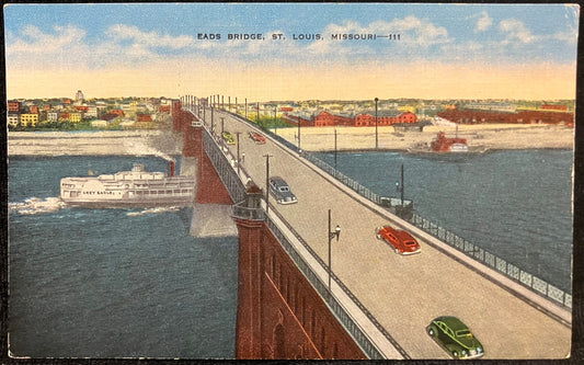 Eads Bridge. St. Louis, Missouri - Vintage Postcard