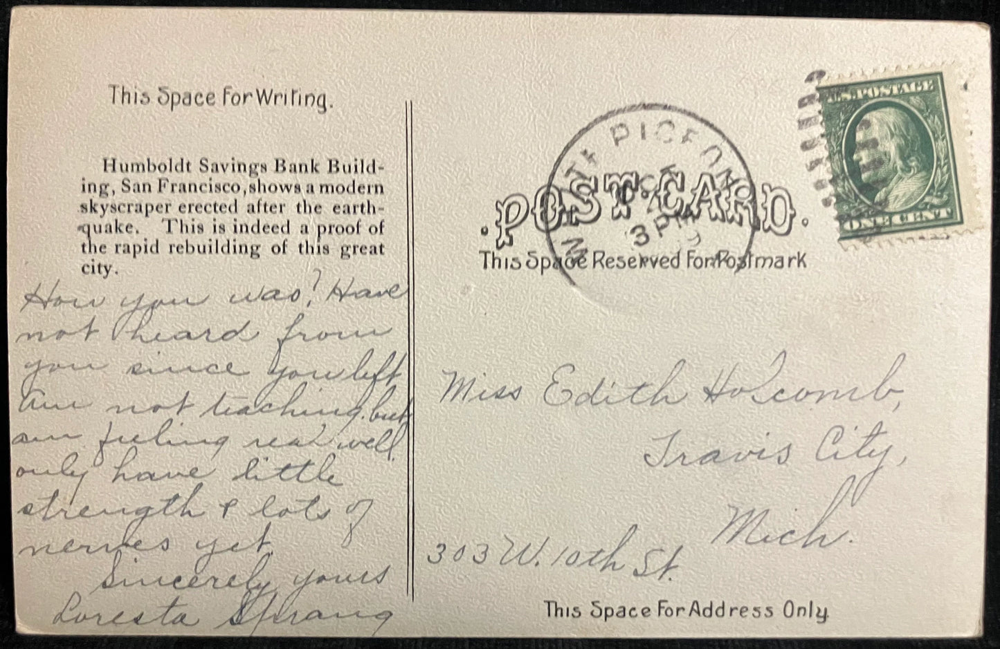 Humboldt Savings Bank Building, San Francisco, California - Vintage Postcard