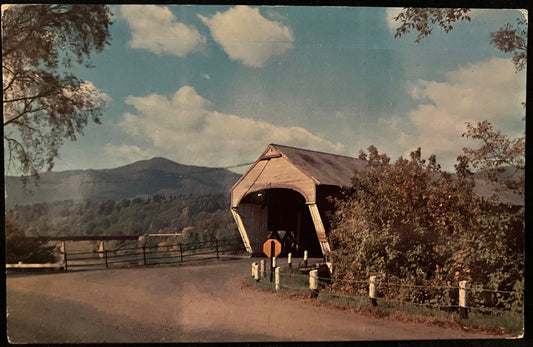 Cornish-Windsor Bridge Windsor, Vermont - Vintage Covered Bridge Postcard