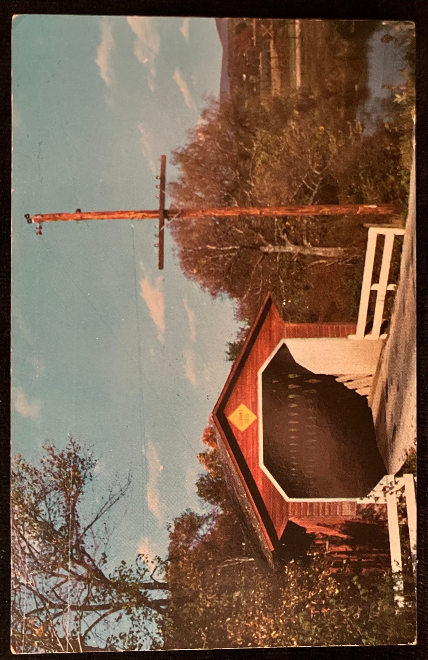 Silk Road Bridge in North Bennington, Vermont - Vintage Postcard,
