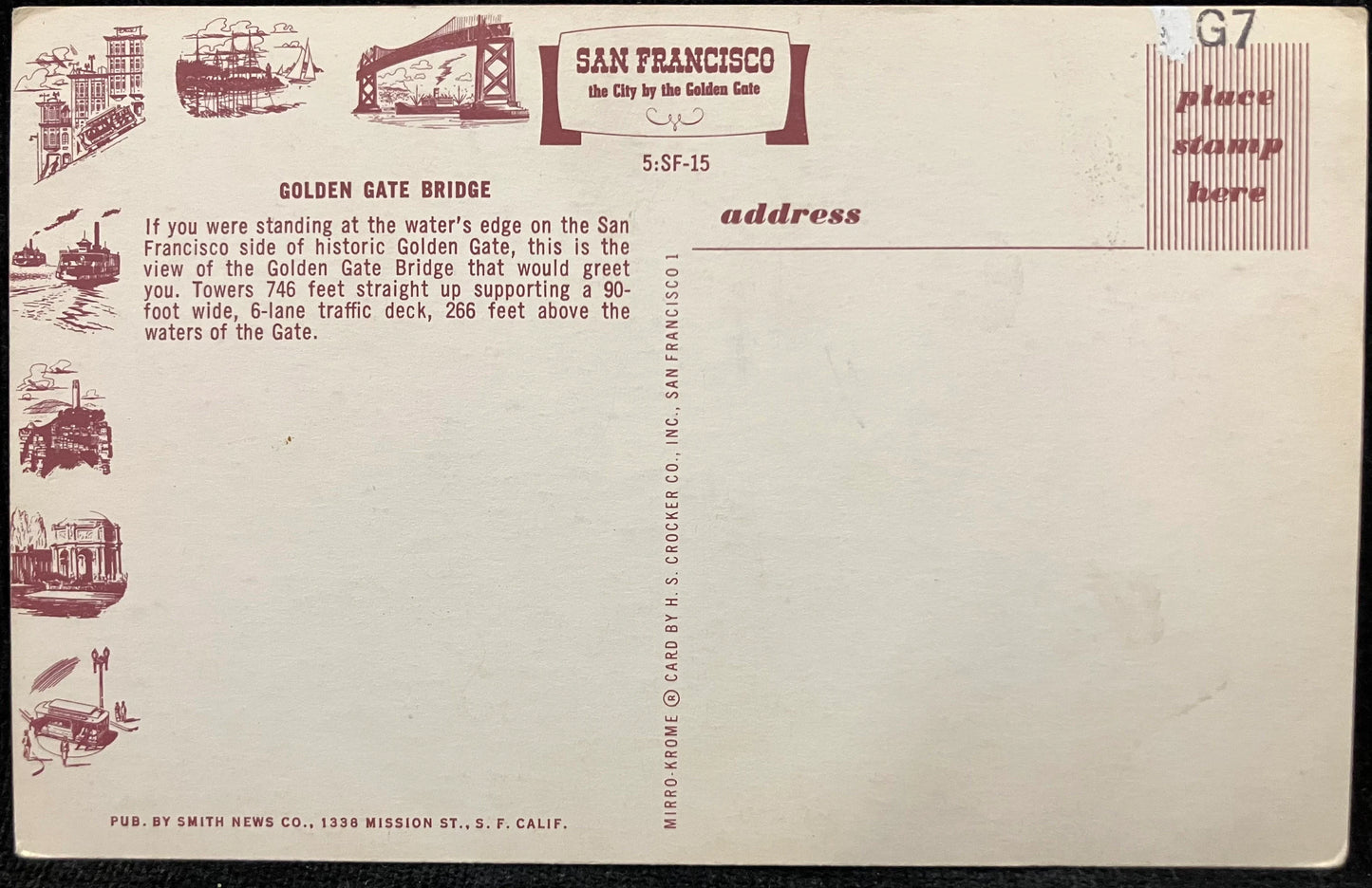 Facts about the Golden Gate Bridge in San Francisco, California - Vintage Bridge Postcard