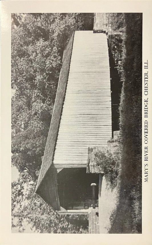 Mary’s River Covered Bridge - Chester, Illinois - Vintage Postcard