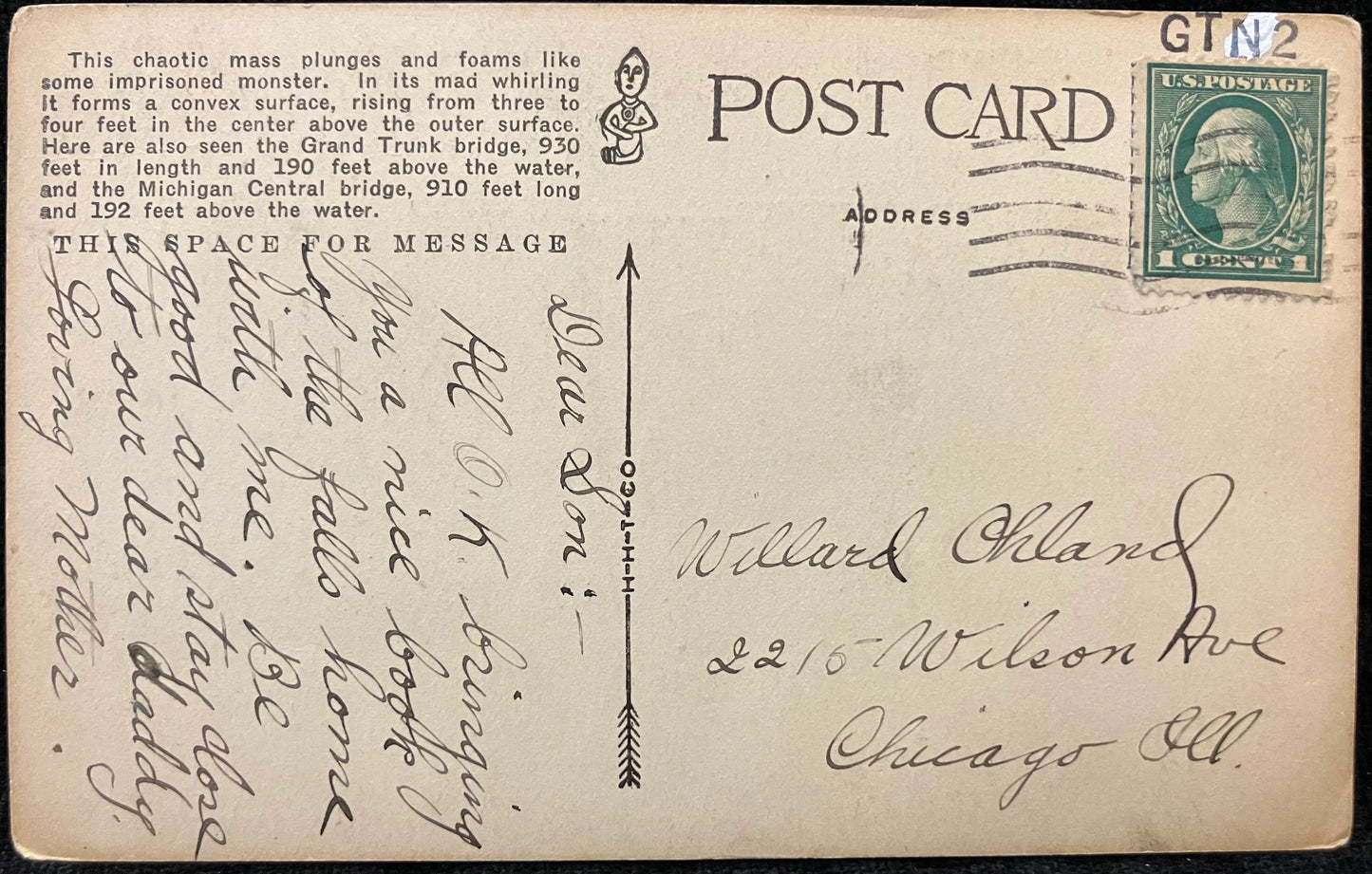 Whirlpool Rapids, Niagara - Vintage Postcard