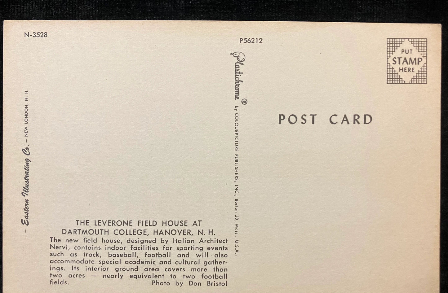 The Leverone Field House at Dartmouth College, Hanover, New Hampshire - Photo: Don Bristol - Vintage University Postcard