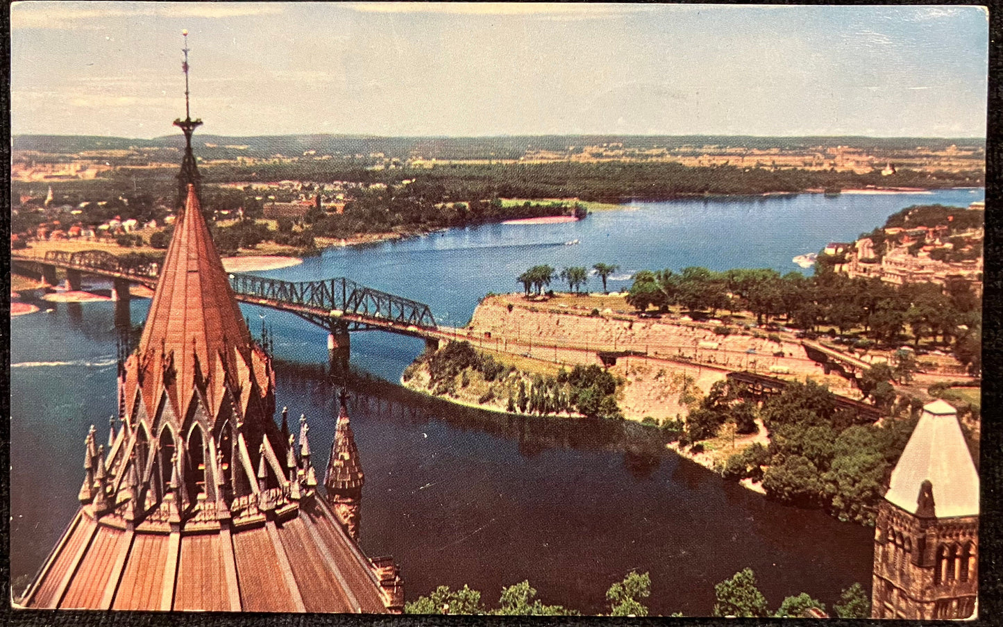 View from the Peace Tower Balcony - Ottawa, Canada - 1950s International Postcard