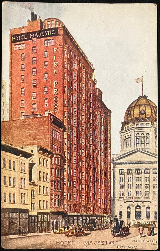 Hotel Majestic, Chicago, Illinois - Photo by Allen M. Weary Del - Vintage Postcard