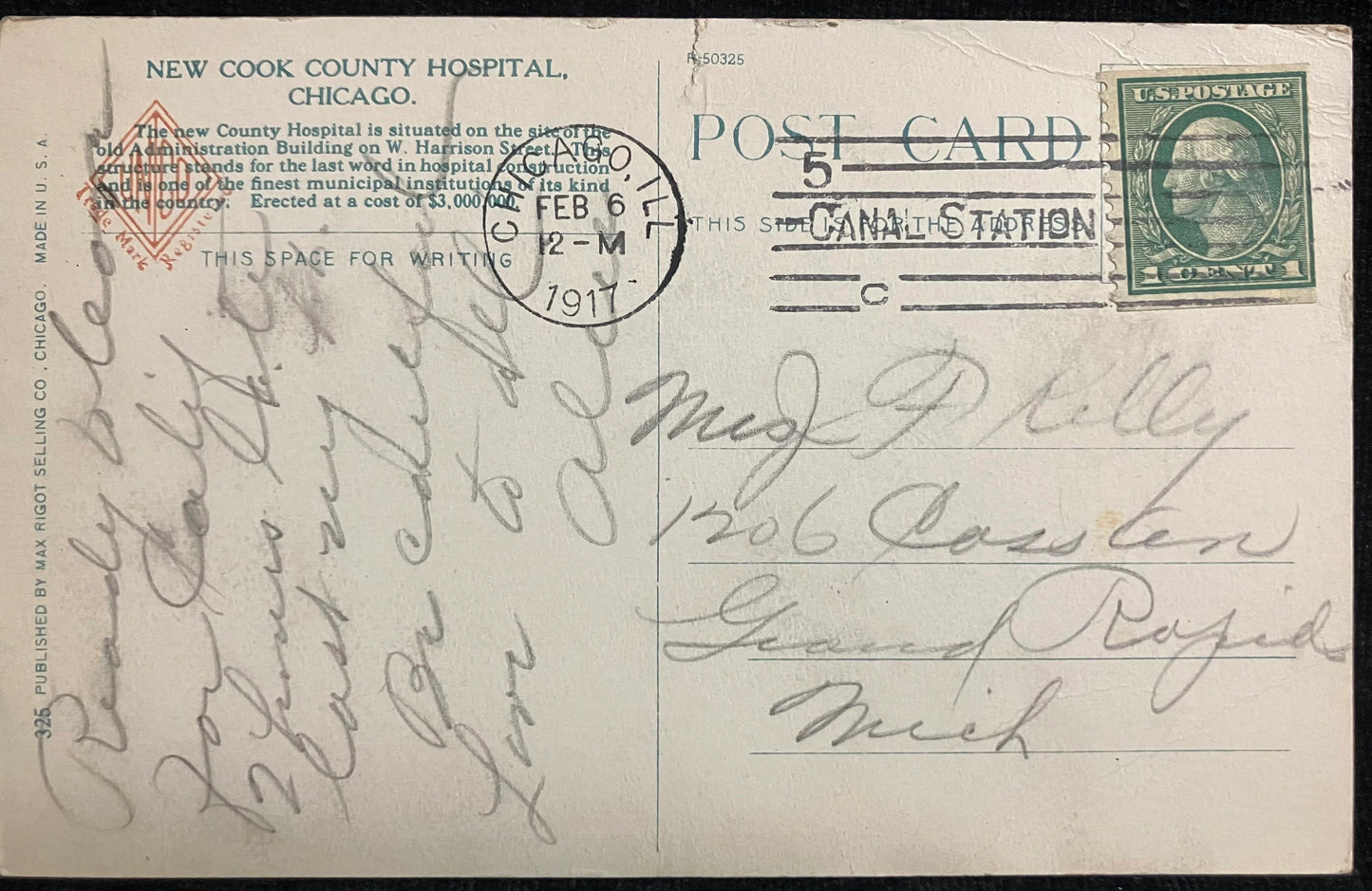New Cook County Hospital, Chicago, Illinois - Vintage Postcard