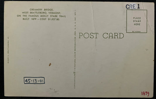 Creamery Bridge, West Brattleboro, Vermont - Vintage Bridge Postcard