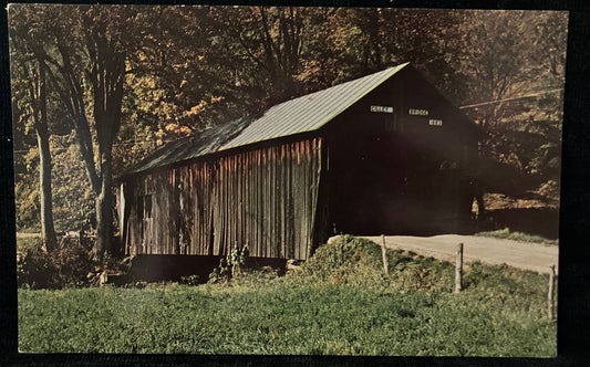 Cilley Bridge - Tunbridge, Vermont - Photography by Howard Rutkowski - Vintage covered bridge Postcard,