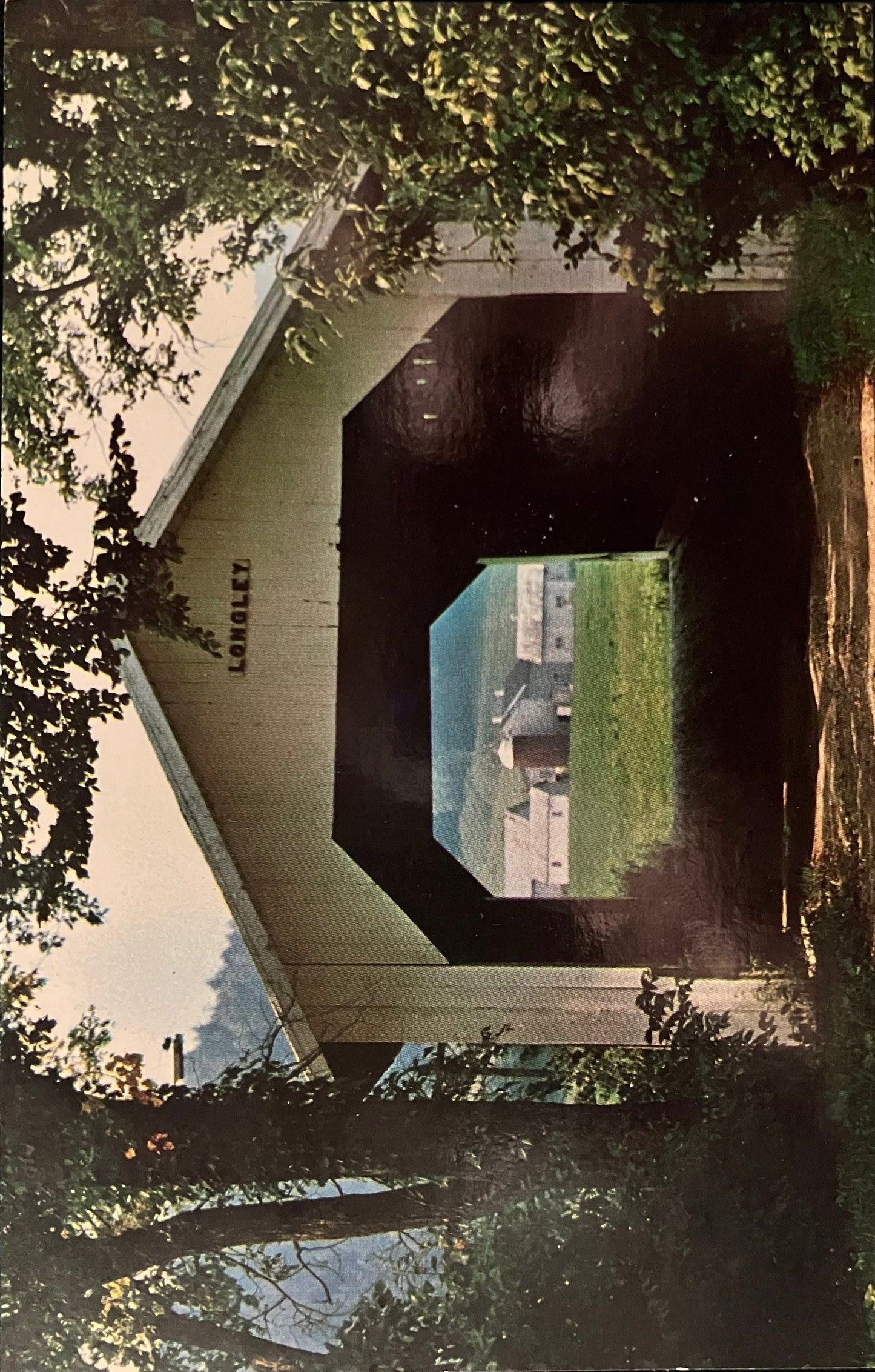 Longley Bridge, Montgomery, Vermont - Frank L. Forward - Vintage covered bridge Postcard